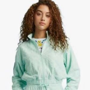 ✨ GUESS x FriendsWithYou Cloud Zip-Up Jacket – Mint Green Textured XS